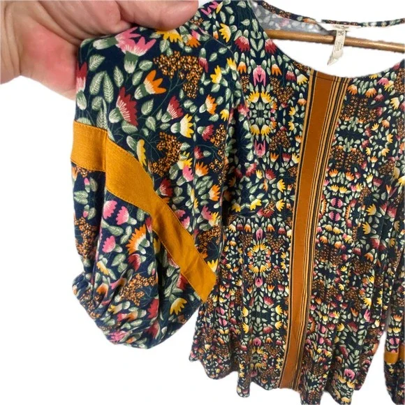 Matilda Jane women's Long Sleeve peasant Blouse top Sz M floral Boho Gypsy - Picture 7 of 8